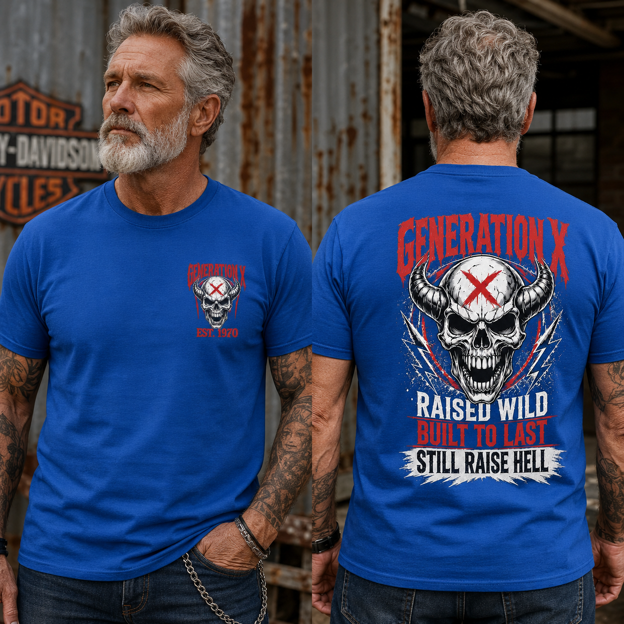 Gen X Raised Wild Skull Graphic Tee
