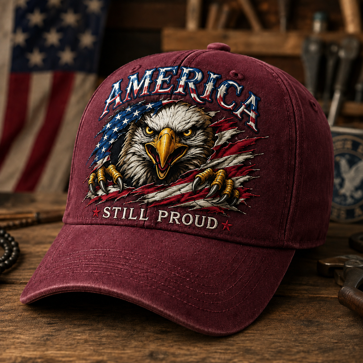 America Still Proud Eagle Patriotic Baseball Cap