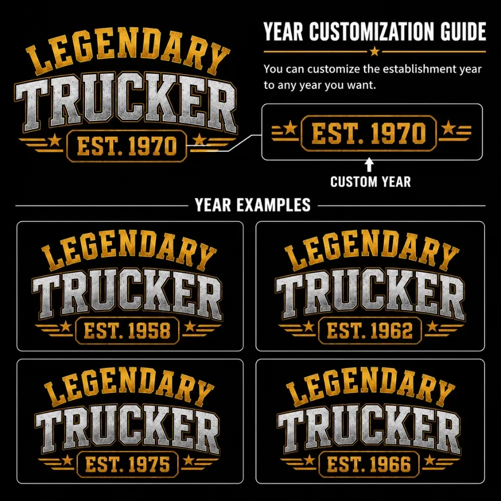 Legendary TruckerTM Custom Year Shirt | Real Grandpas Drive Trucks