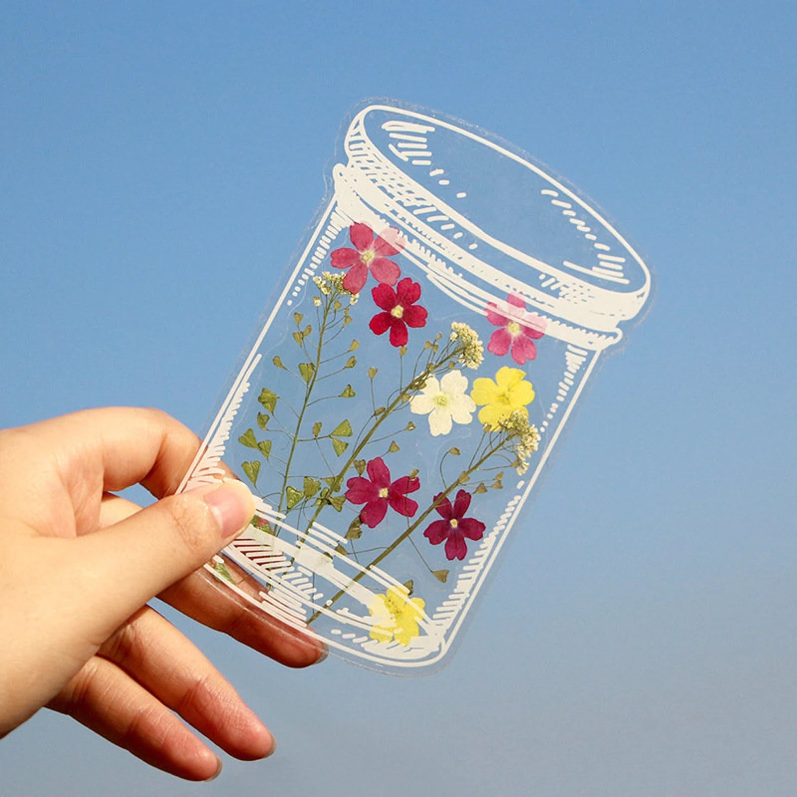 40pcs Transparent Dried Flower Bookmarks-DIY Gifts Bookmarks