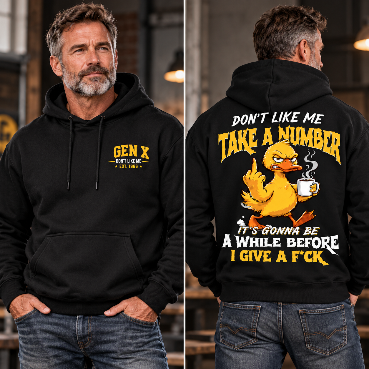 Boomer/Gen X Don't Like Me Take A Number Personalized EST. Year Funny Graphic Hoodie