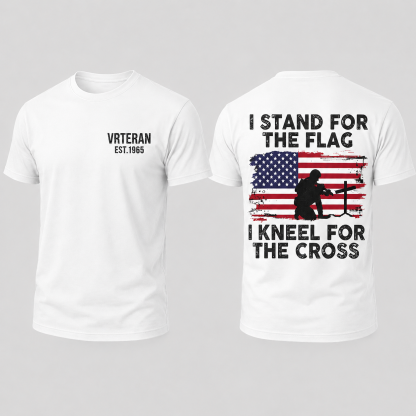 I Stand For The Flag I Kneel For The Cross American Flag Patriotic Graphic T Shirt