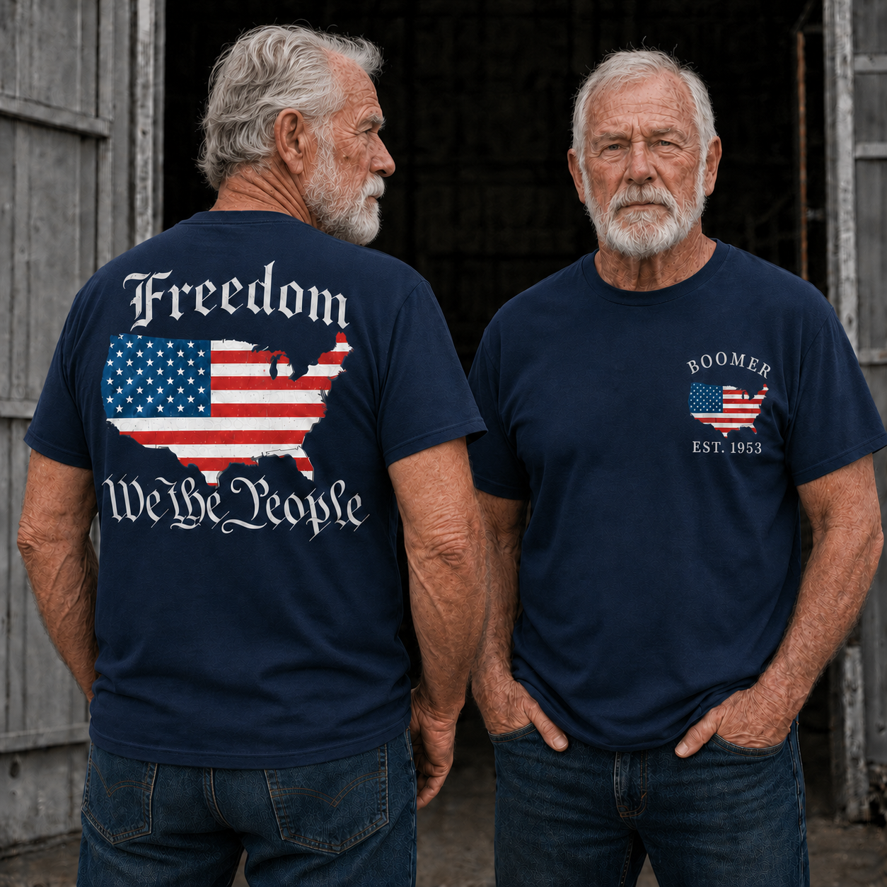 USA Freedom We The People Gen X/Boomer Custom Year Of Birth T-shirt
