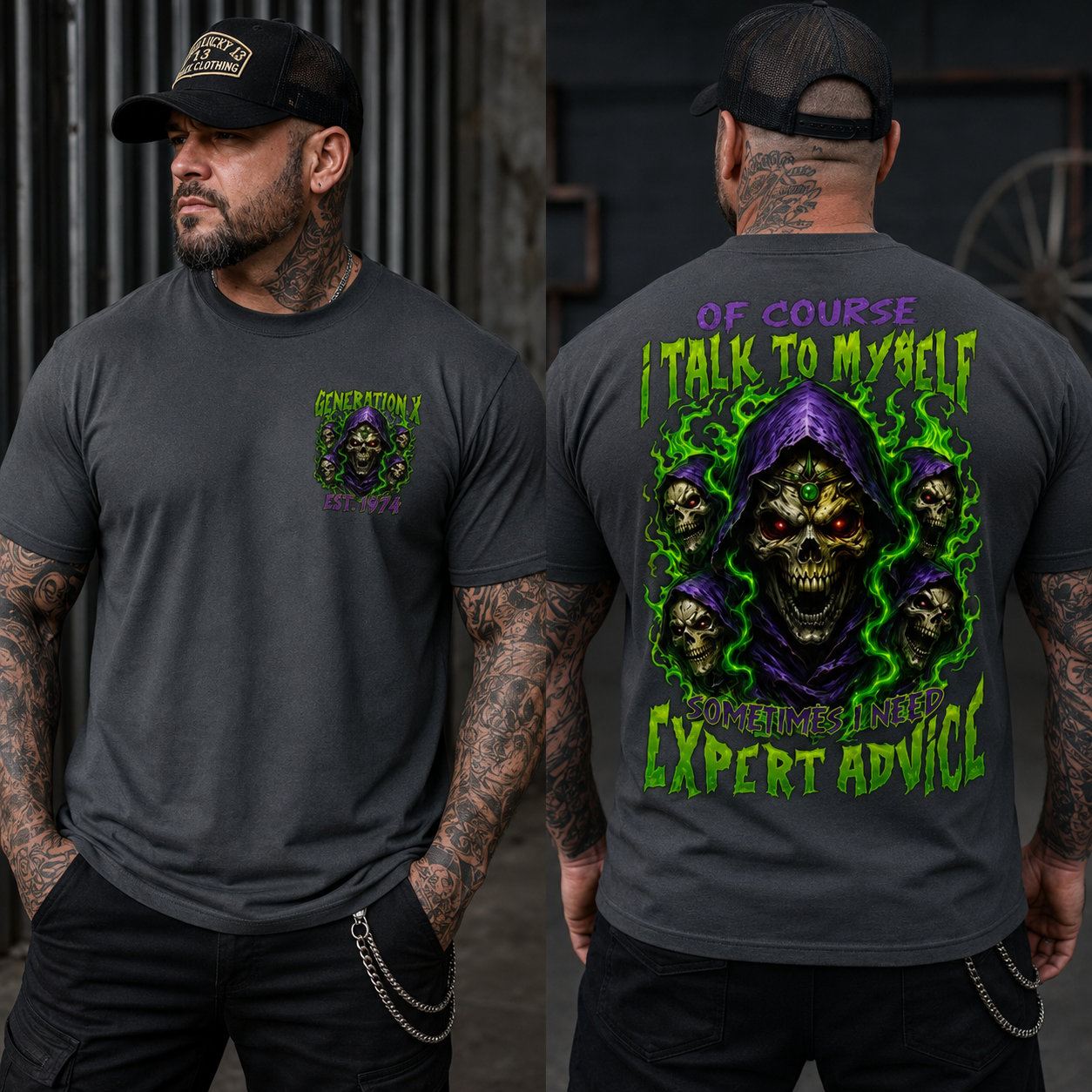 Generation X Expert Advice Skull T-Shirt Custom Year T-shirt