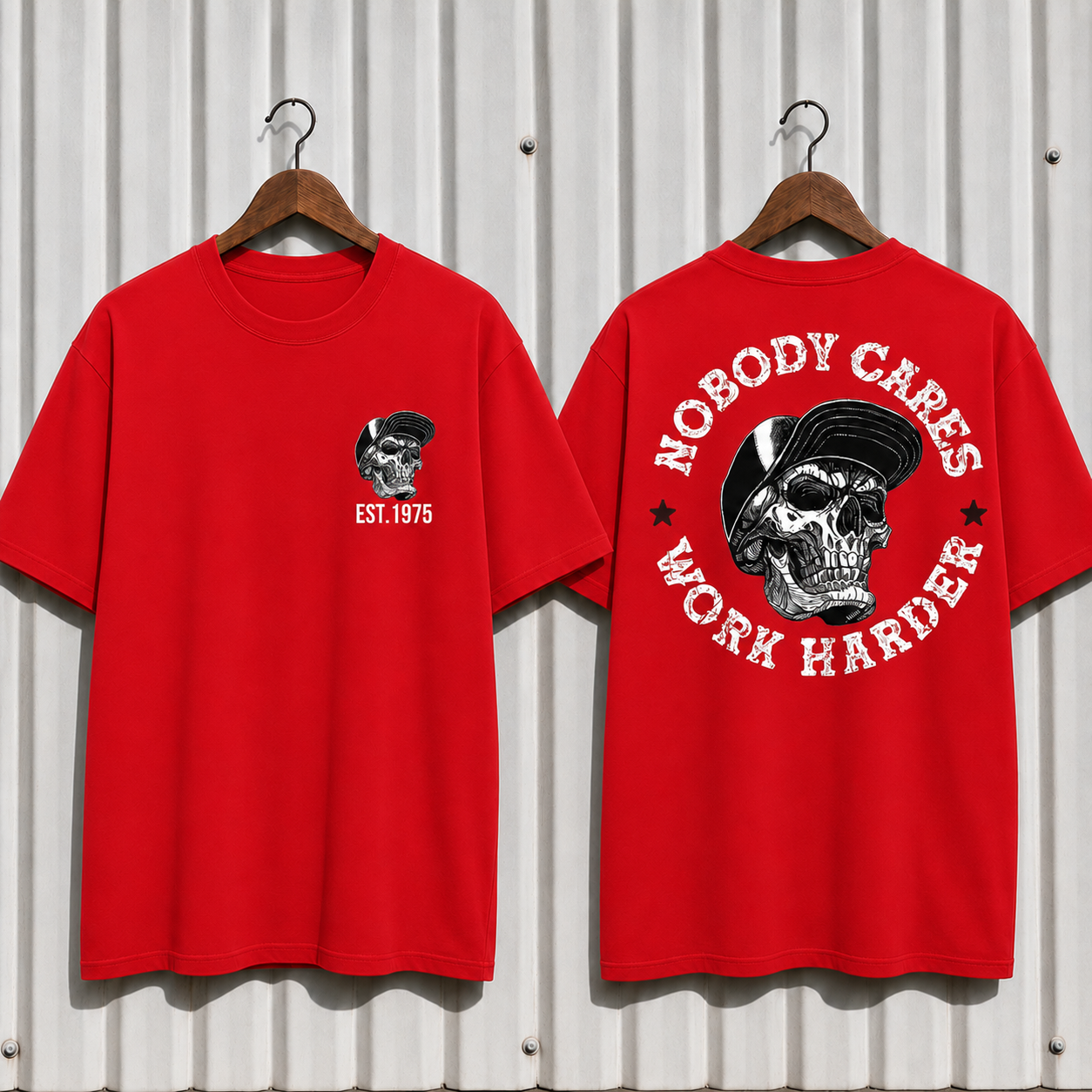 Nobody Cares Work Harder" Hardcore Graphic Apparel | Customizable Year Hoodie & Tee