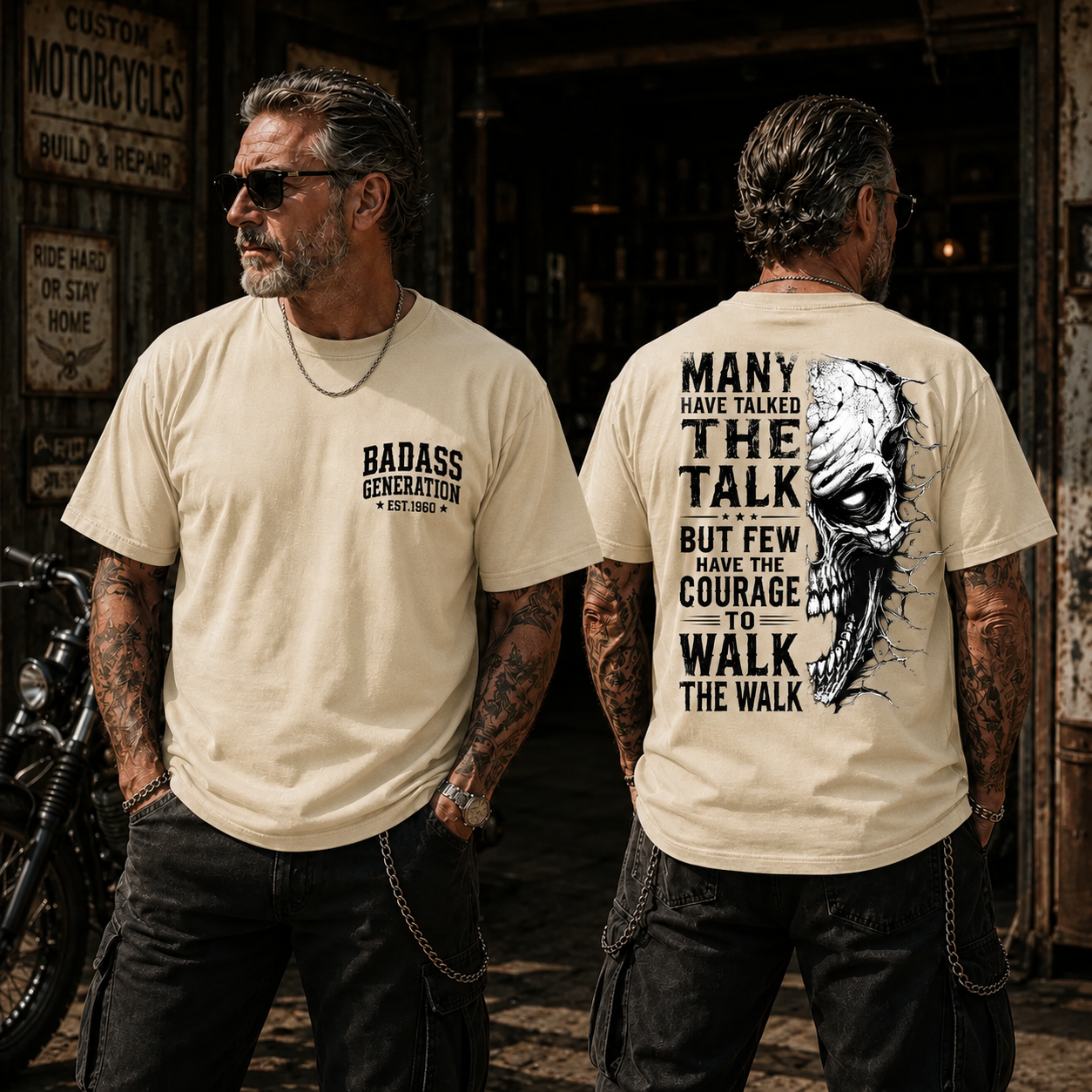 Badass Generation Custom Year T-Shirt – Walk The Walk Skull Graphic Tee