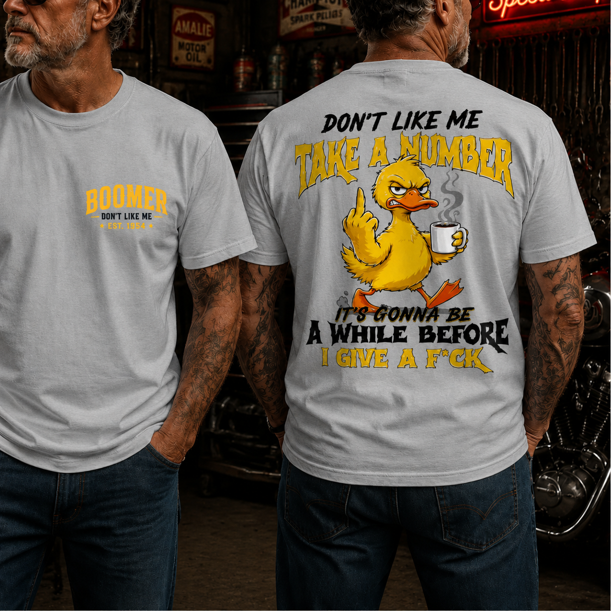 Boomer Don't Like Me Take A Number Personalized EST. Year Funny Graphic T-Shirt