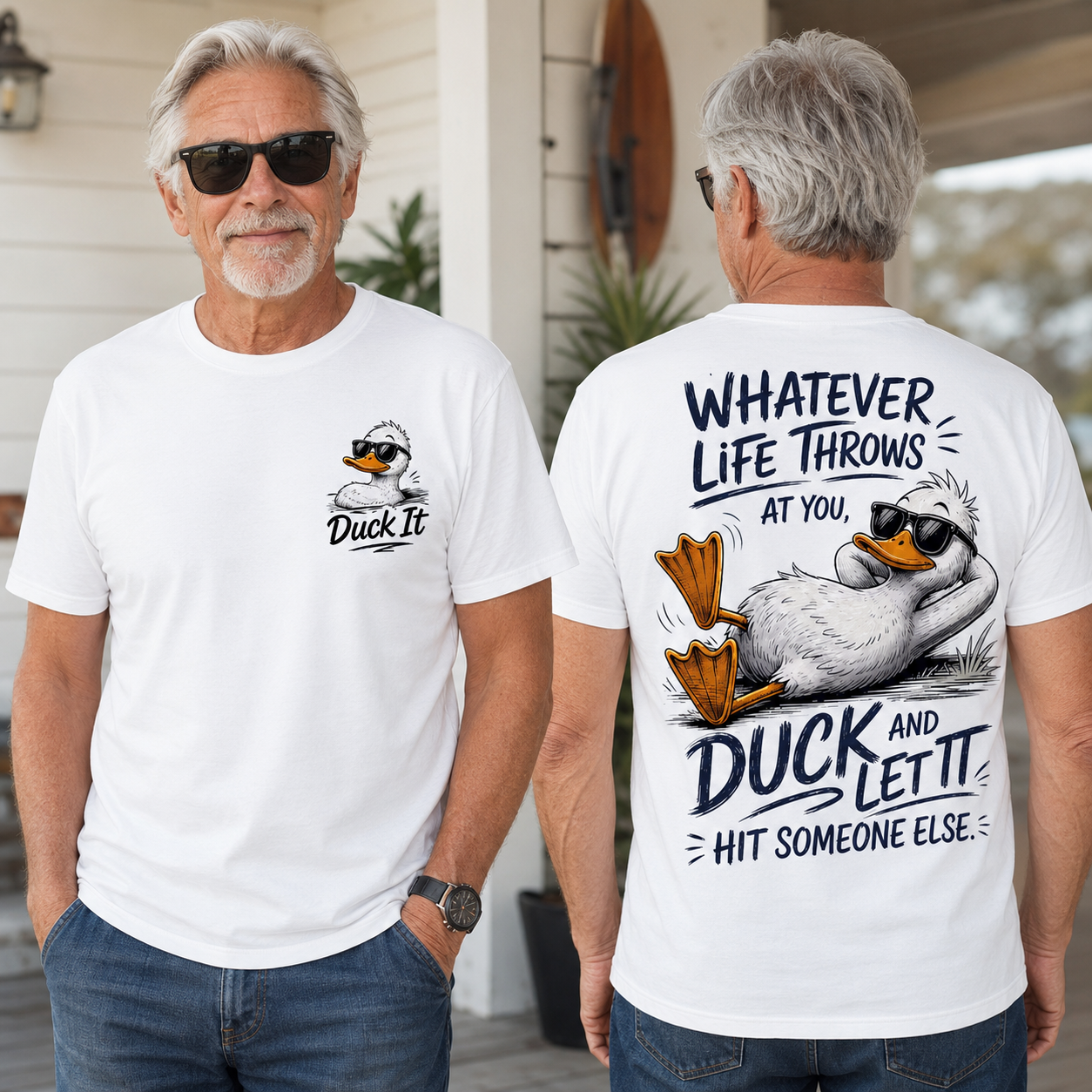 "Whatever Life Throws at You – Duck It Tee