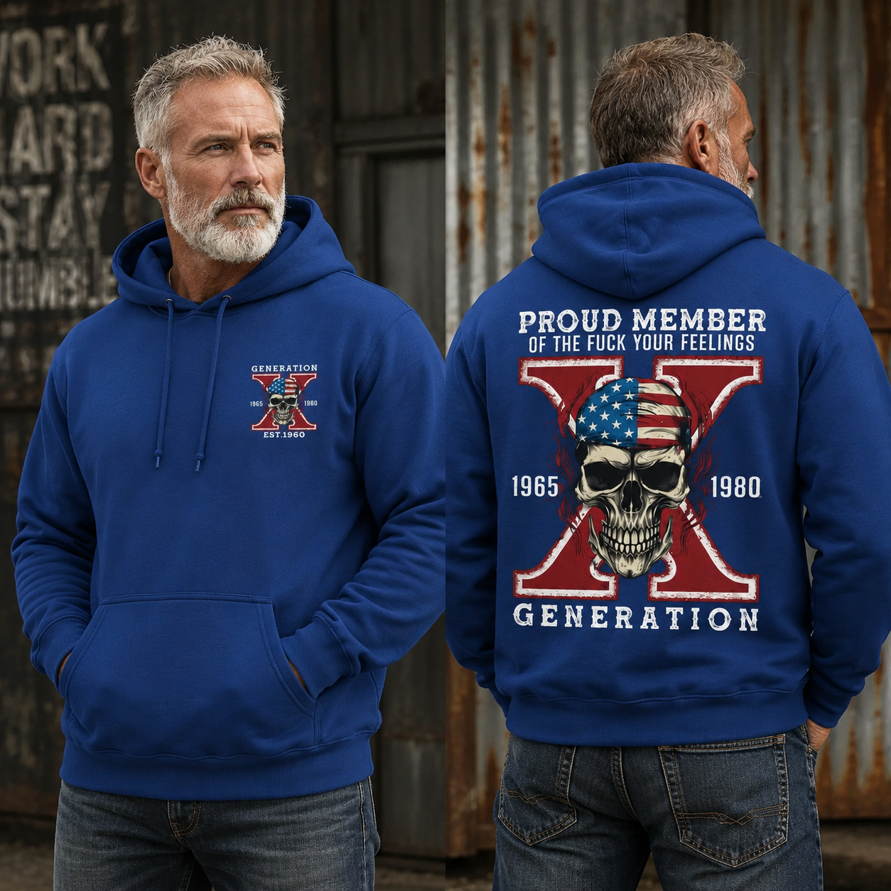 Custom Gen X Skull New Printing Custom Birth Year Hoodies