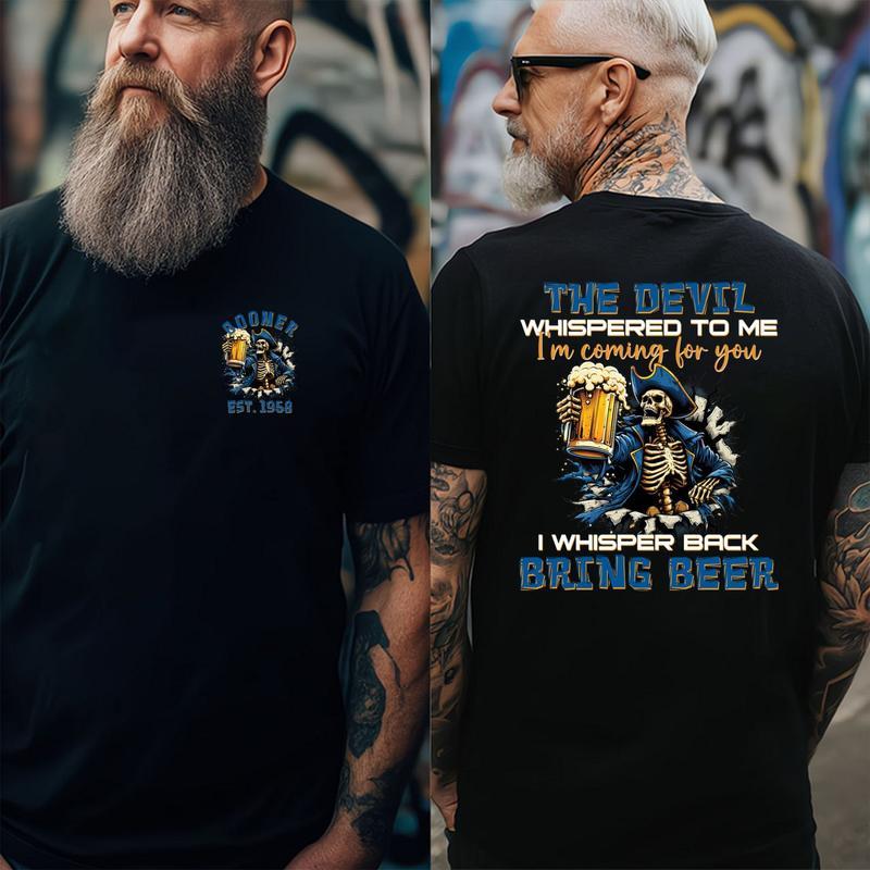 The Devil Whispered To Me I Whisper Back Bring Beer Gen X//Boomer Custom Birth Year T-shirt/Sweatshirt