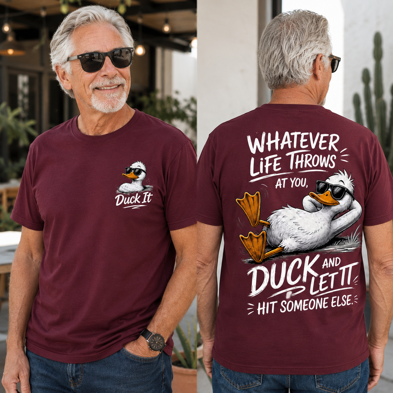 "Whatever Life Throws at You – Duck It Tee