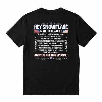 Hey Snowflake In The Real World T-shirt