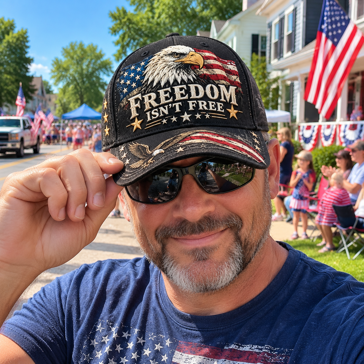 🦅Freedom Isn't Free Patriotic Eagle Baseball Cap