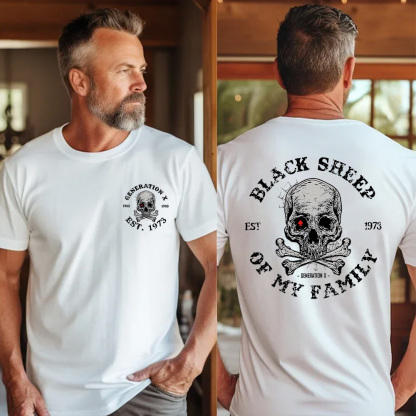 Generation X 2 Side T-shirt, Black Sheep Of My Family Shirt, Unisex, Custom Year Of Birth T-shirt
