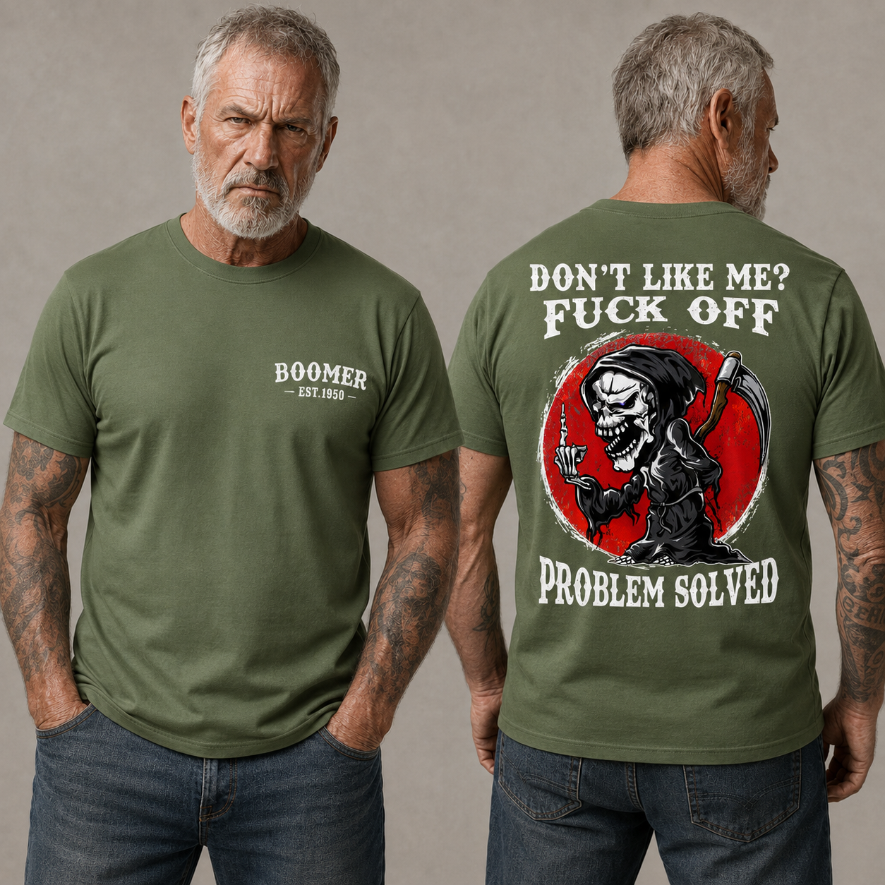 Don’t Like Me? Fuck Off Problem Solved Graphic Custom Year Tee
