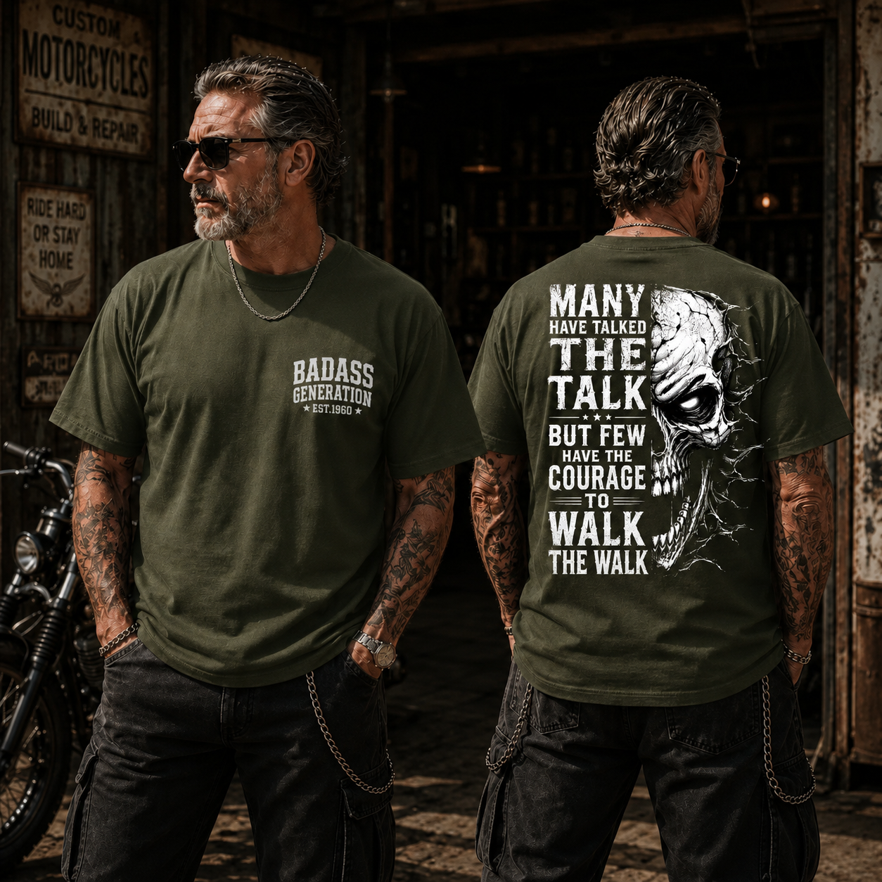 Badass Generation Custom Year T-Shirt – Walk The Walk Skull Graphic Tee
