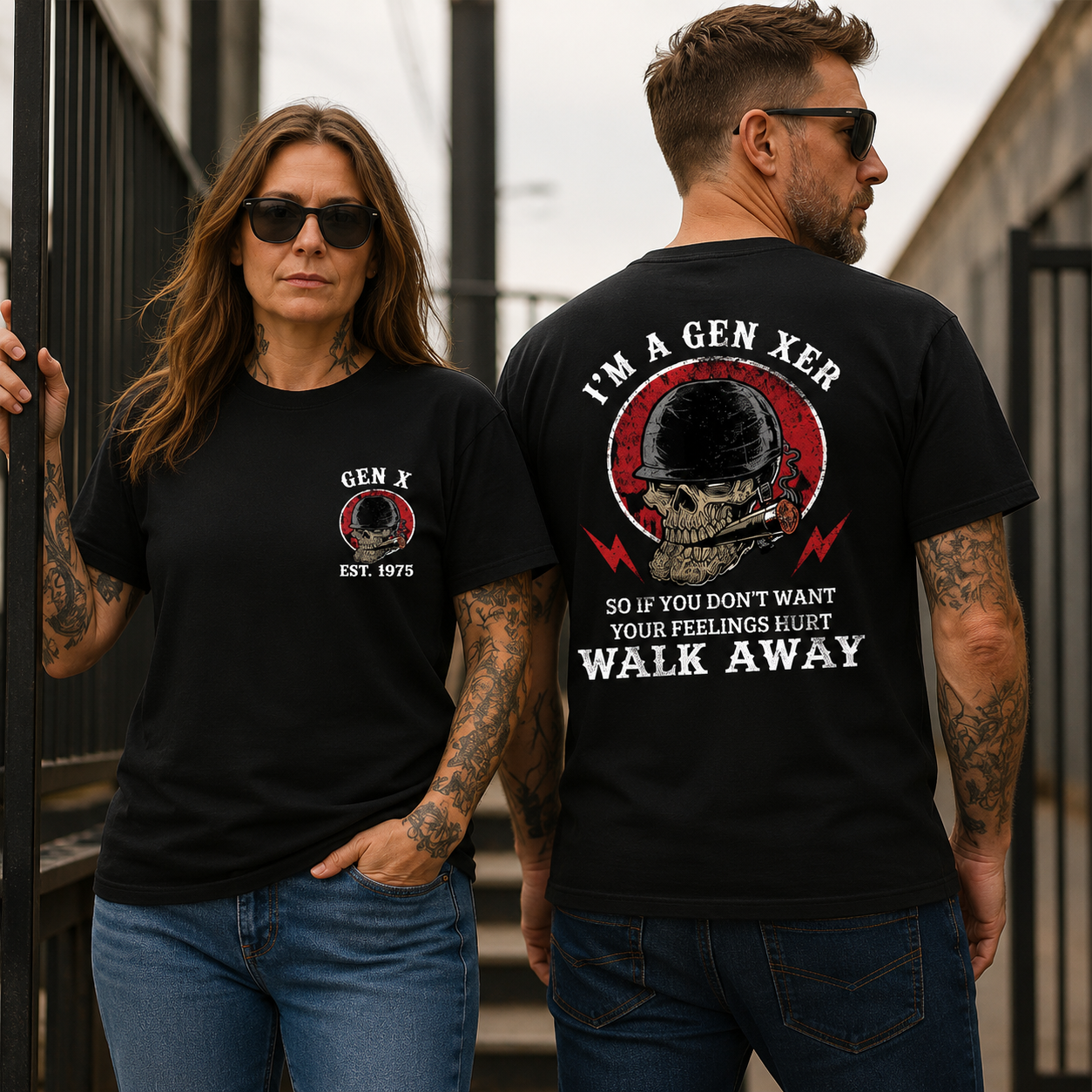 BOOMER/GEN X Skull T-shirt, Unisex, Custom Year Of Birth T-shirt, I'm A Boomer/Gen Xer, Walk Away T-shirt