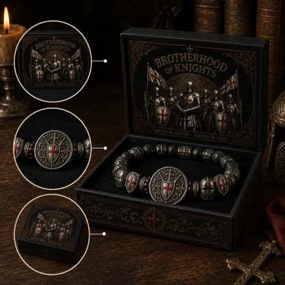 ⚔️ Brotherhood of Knights Faith Bracelet | Medieval Warrior Beaded Bracelet for Honor, Strength & Daily Wear 🛡️