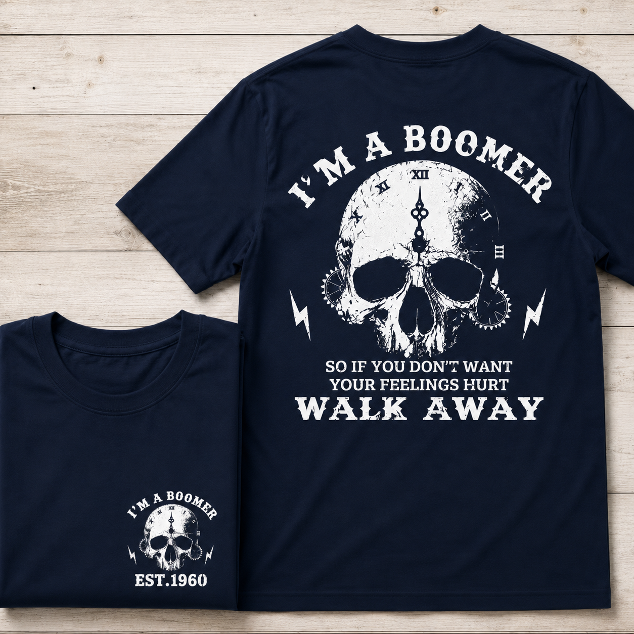 I'm A Boomer Custom Year Vintage Skull Graphic T-Shirt