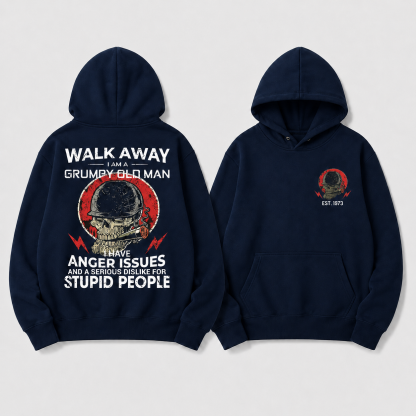 Custom EST. YEAR Grumpy Old Man Skull Print Unisex Hoodie