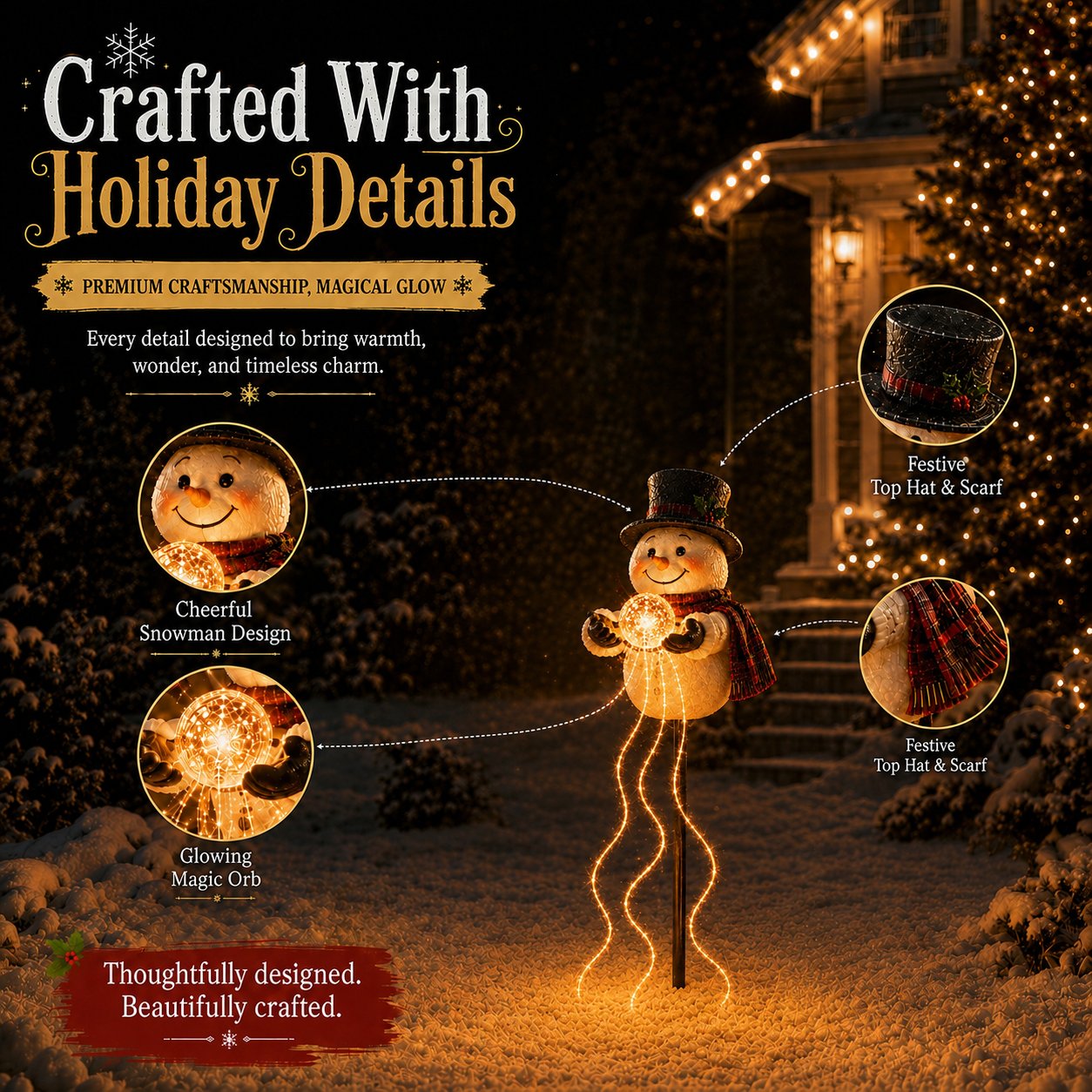 ❄️ Snowman Magic FountainTM – LED-Gartenleuchte🎄