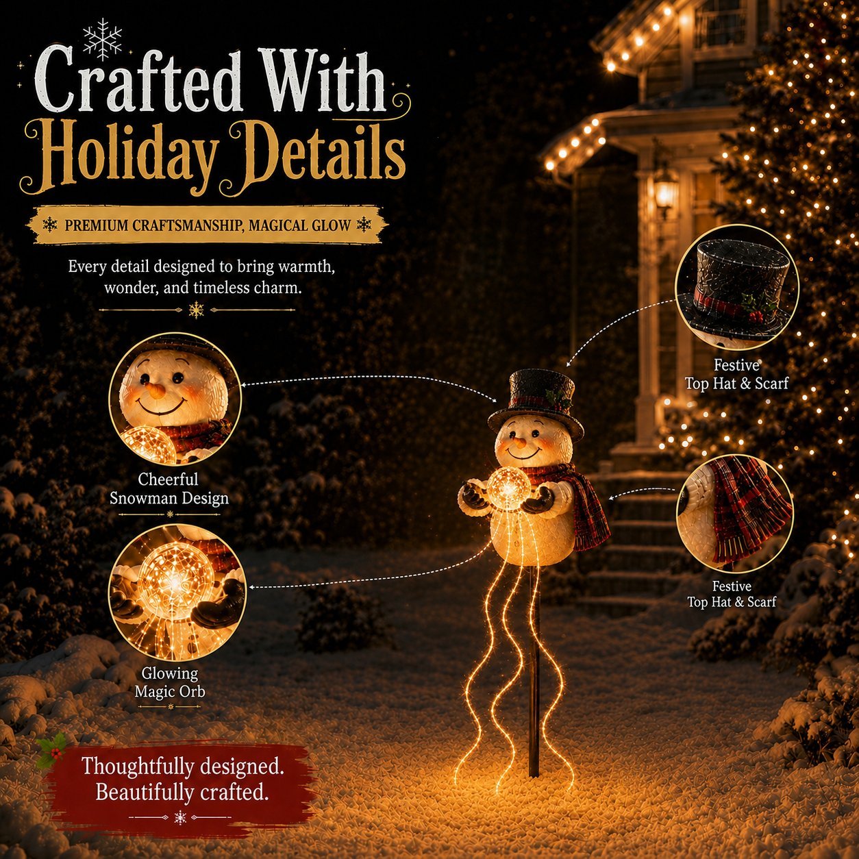 ❄️ Snowman Magic FountainTM – LED-Gartenleuchte🎄