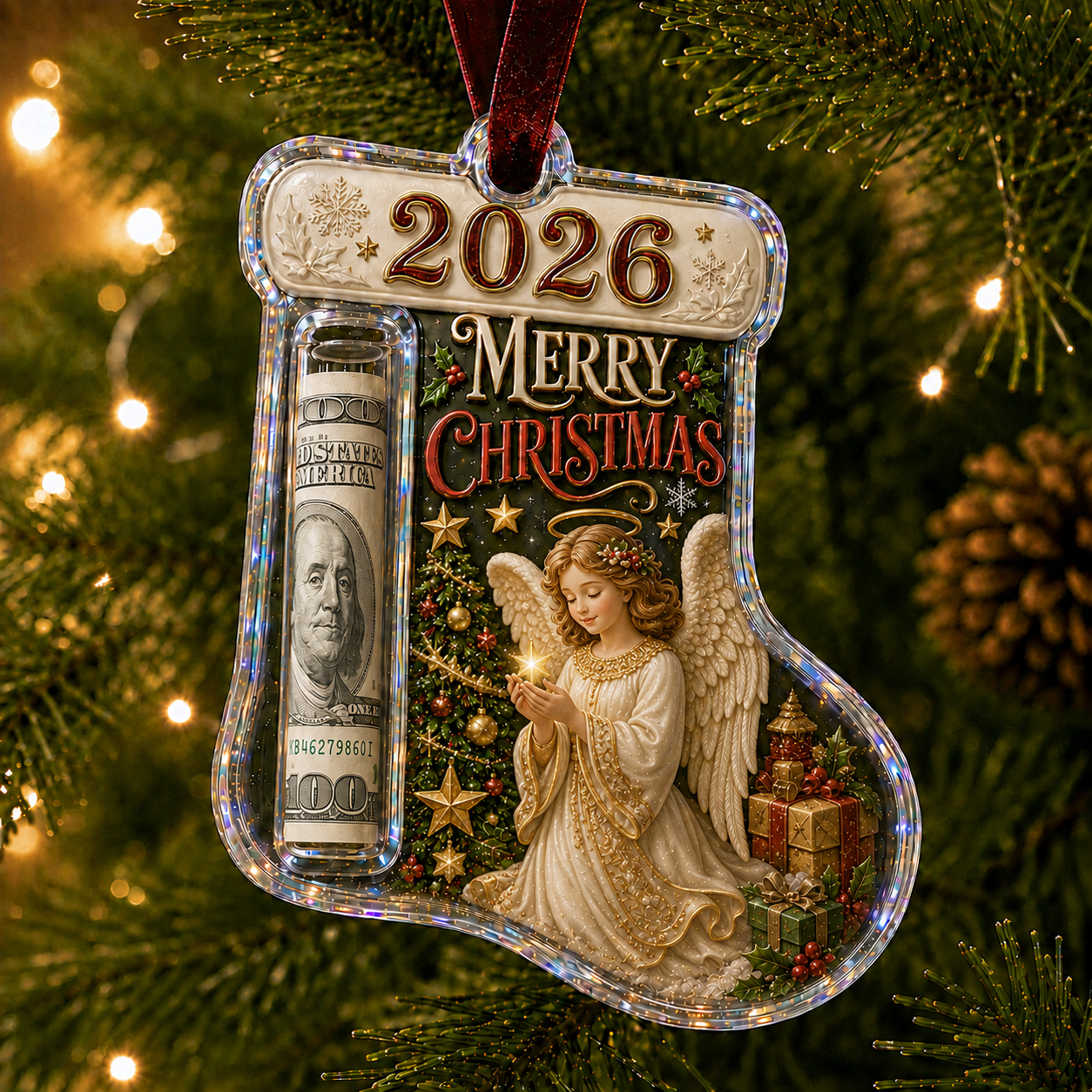 🎅 Cash Clip Christmas Tree Ornament