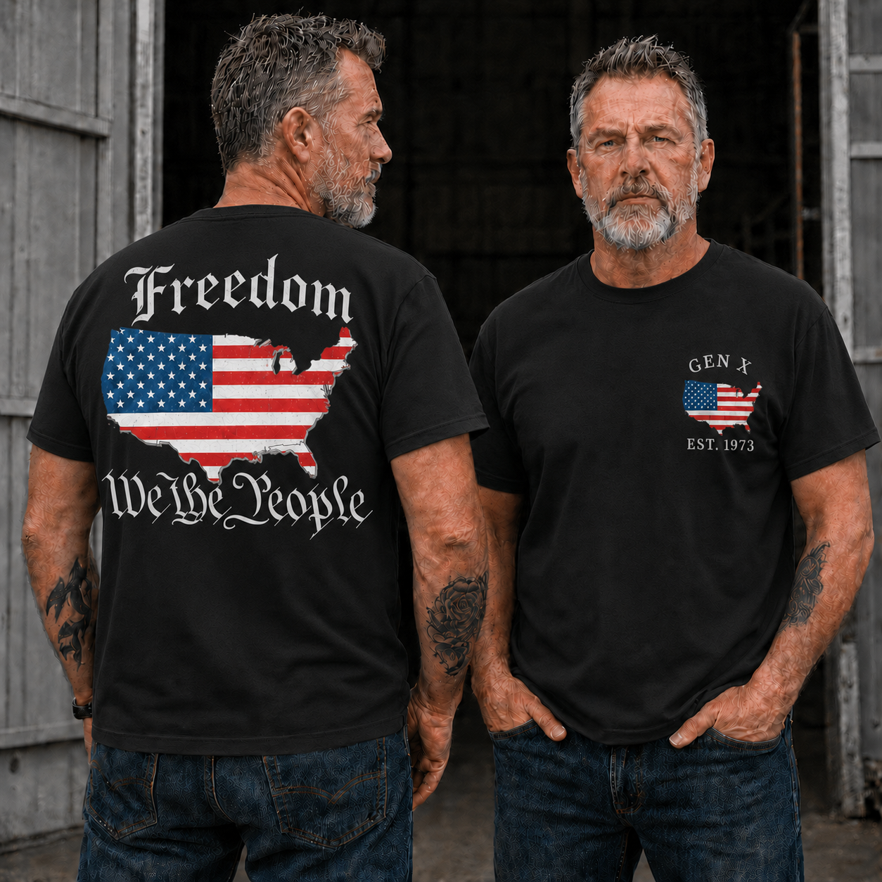 USA Freedom We The People Gen X/Boomer Custom Year Of Birth T-shirt