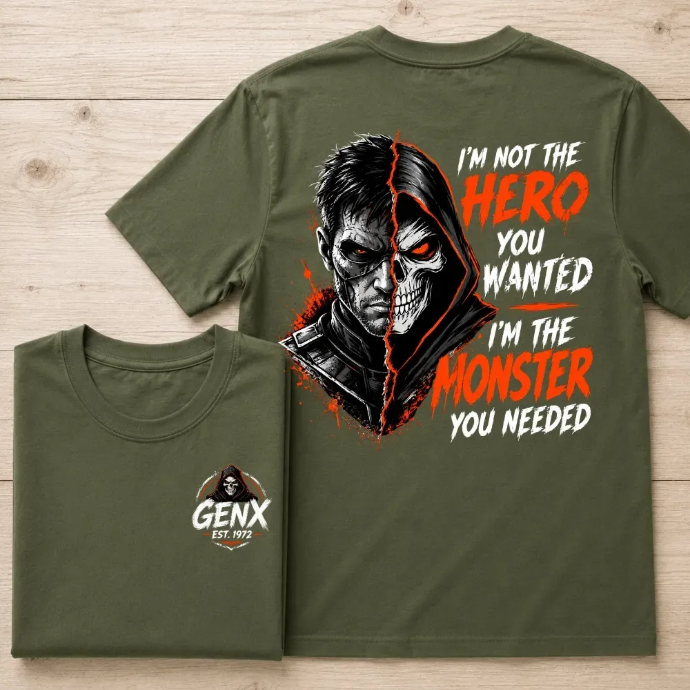 Personalized Boomer/GenX T-Shirt - Custom Year Back & Front Print - "I'm The Monster You Needed" Tee