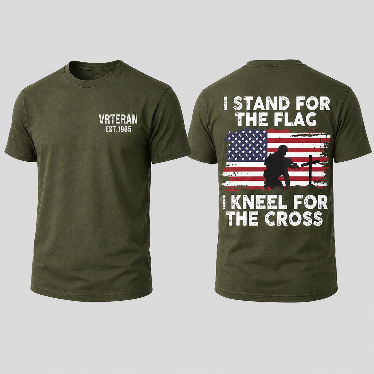 I Stand For The Flag I Kneel For The Cross American Flag Patriotic Graphic T Shirt