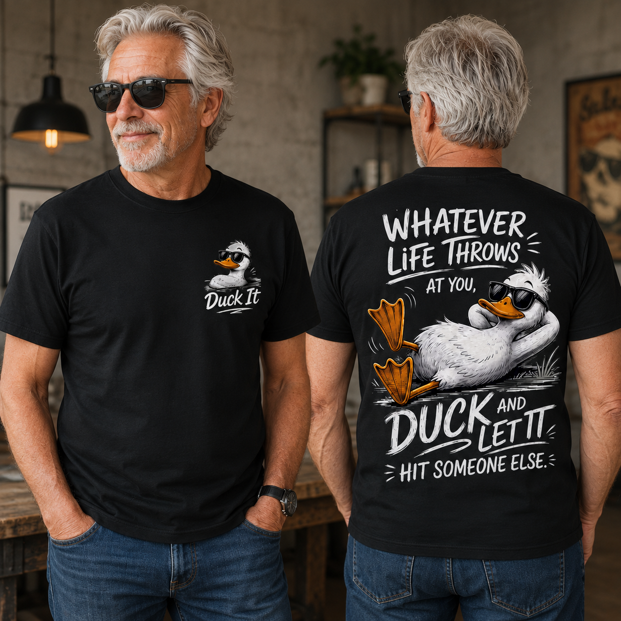 "Whatever Life Throws at You – Duck It Tee