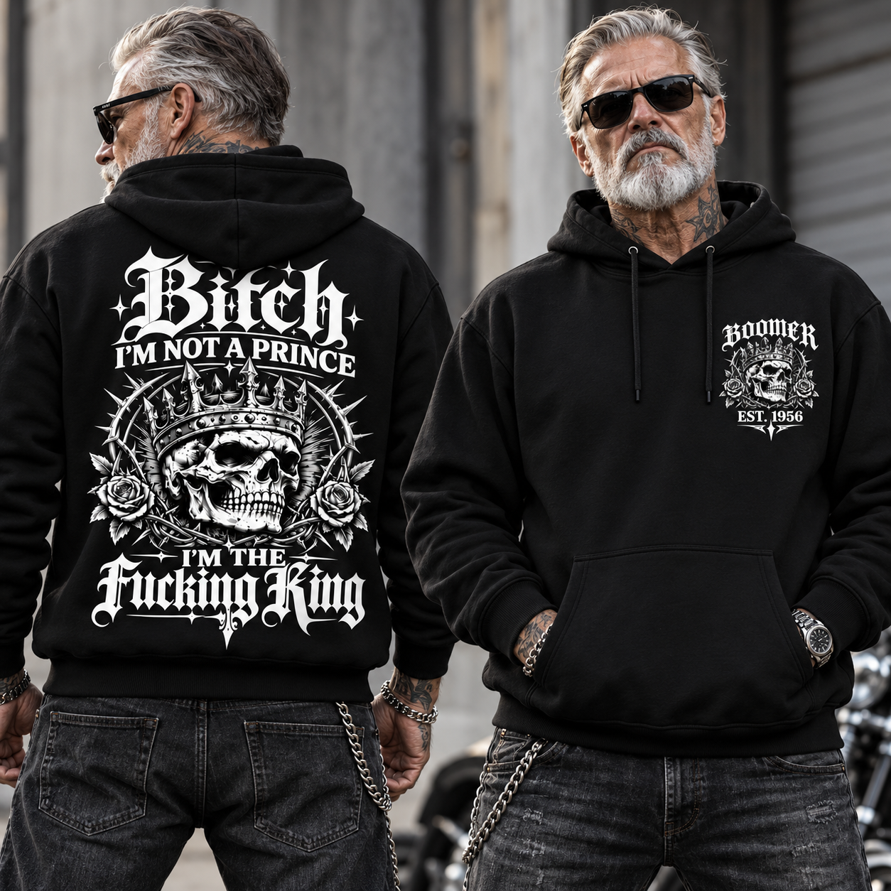 Bitch I'M NOT A PRINCESS I'M THE Fucking Queen EST.Year Hoodie