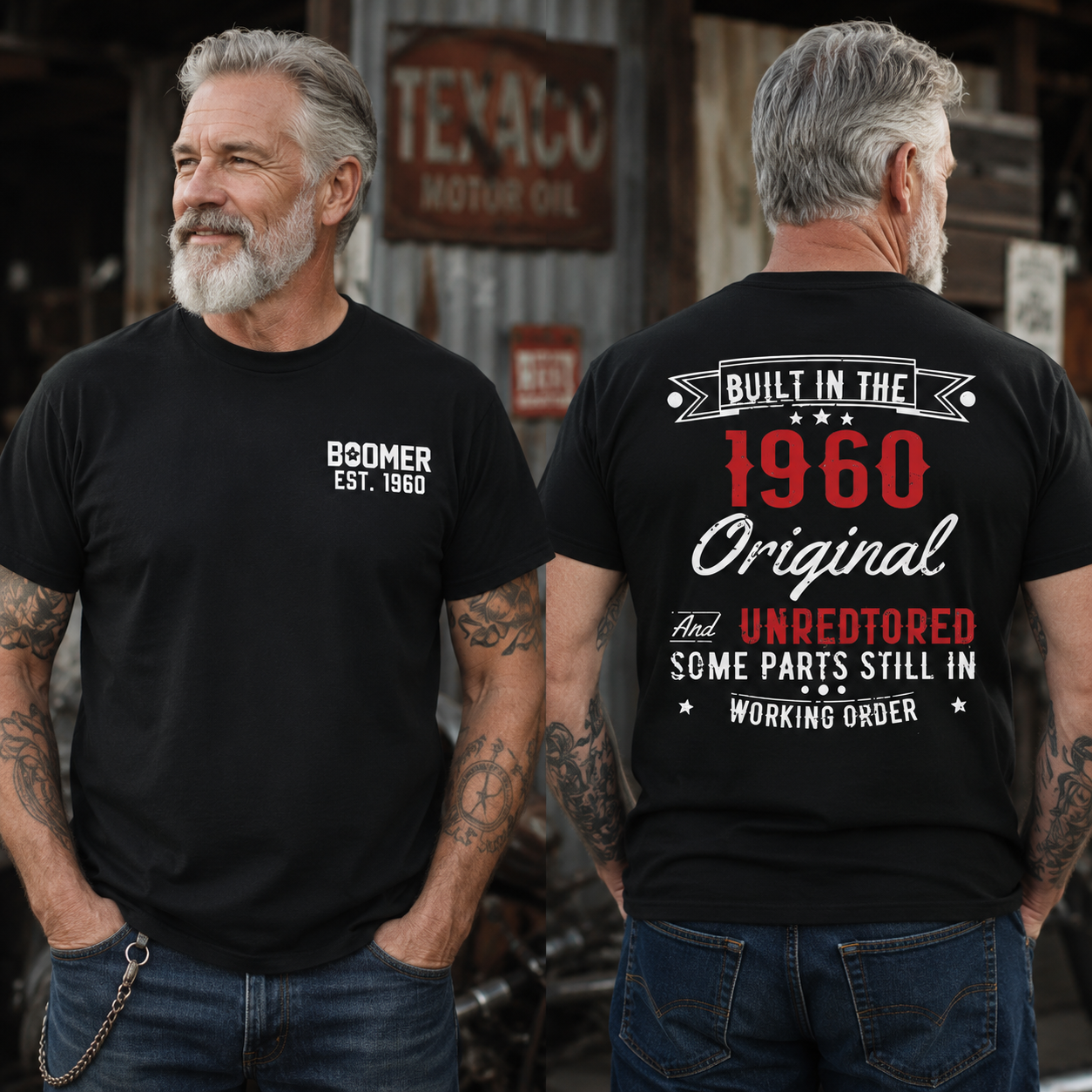 Custom Boomer/Gen X Built-In Year T-shirt – Original & Unrestored Edition T-shirt
