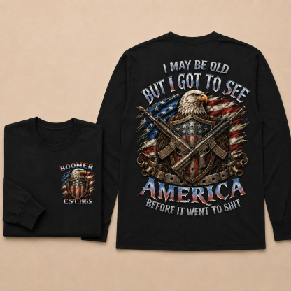 Custom Est.Year Gen X I May Be Old But I Got To See America Before It Went To Shit Crewneck Sweatshirt