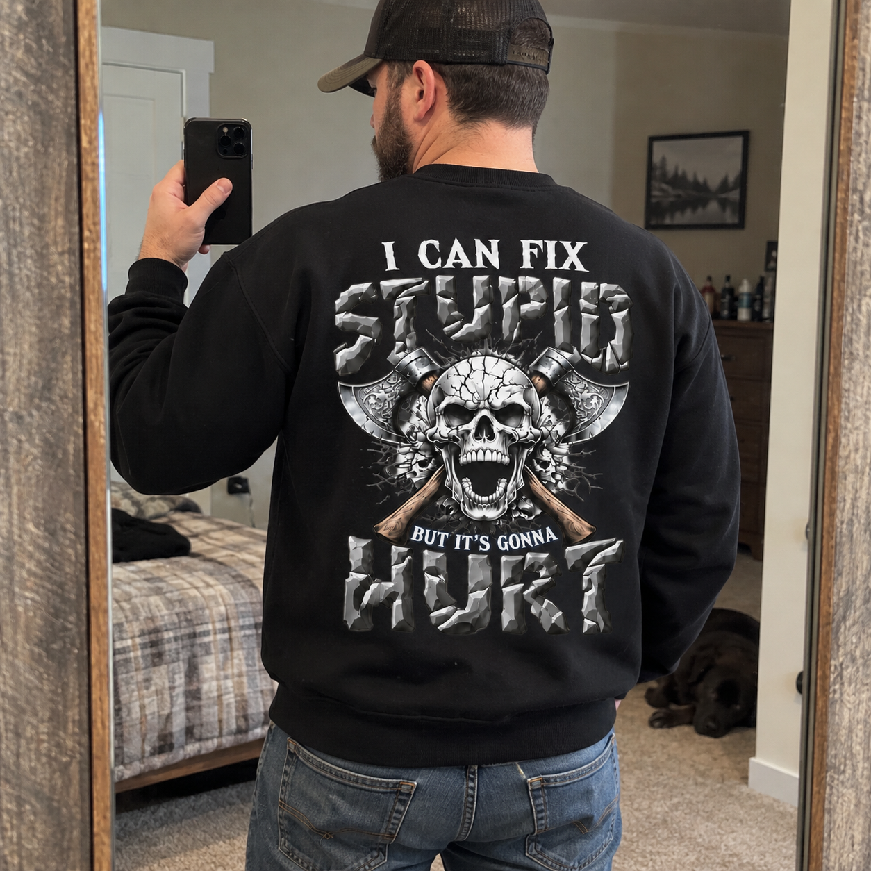 The Devil Whispered To Me I Whisper Back Bring Beer Gen X//Boomer Custom Birth Year Crewneck Sweatshirt