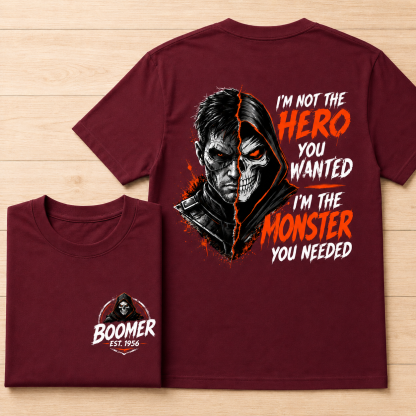 Personalized Boomer/GenX T-Shirt - Custom Year Back & Front Print - "I'm The Monster You Needed" Tee