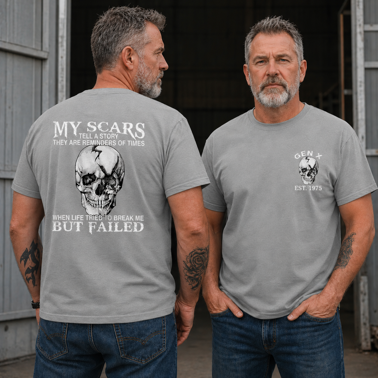Boomer/GEN X/Y Customize T-shirt, 100% Cotton, Scars: When Life Failed to Break Me Sweatshirt