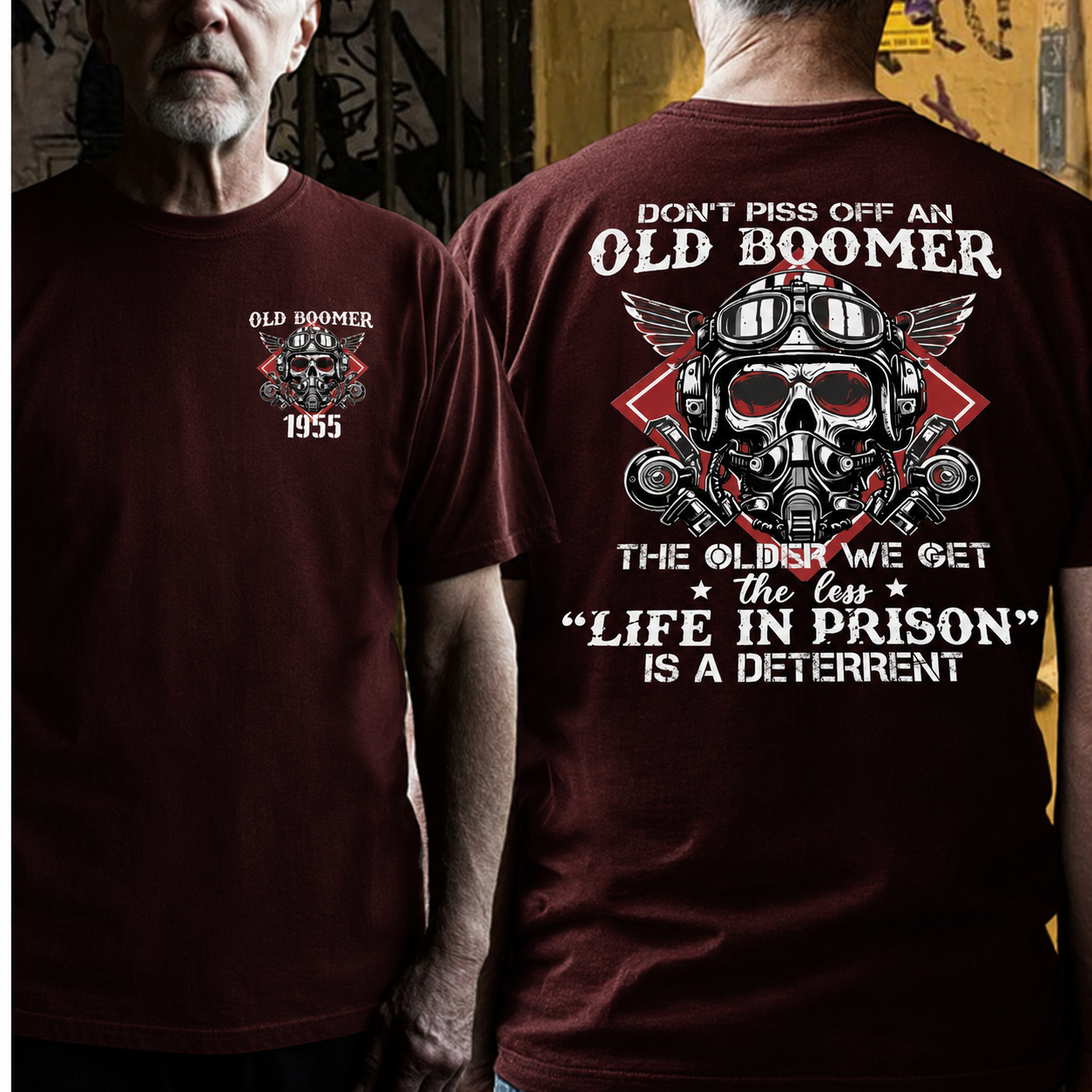 "Old Boomer" Custom Birth Year Tee - The Ultimate Statement of Badassery