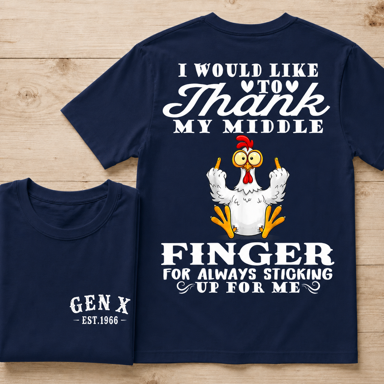 Funny Chicken Middle Finger Vintage T Shirt Custom Year Tee