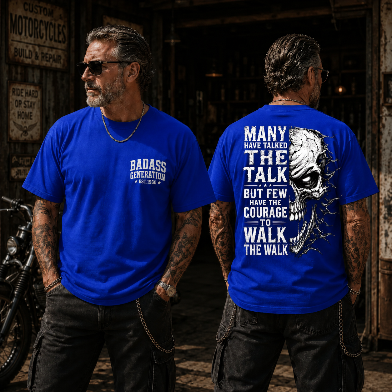 Badass Generation Custom Year T-Shirt – Walk The Walk Skull Graphic Tee