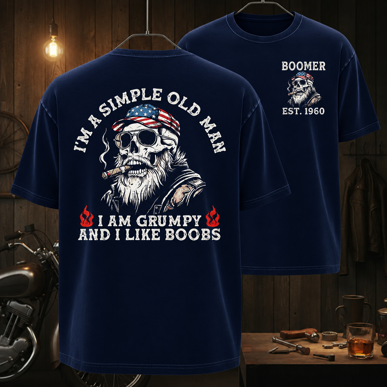 Custom "Simple Old Man" Shirt - Grumpy & Unapologetic | Personalized Gen X / Boomer EST. Year - Tee