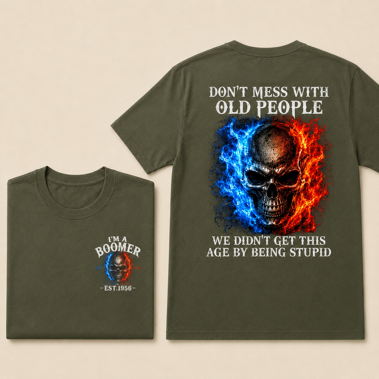 DON'T MESS WITH OLD PEOPLETM Custom Year Shirt | Choose Boomer or Gen Jones Logo