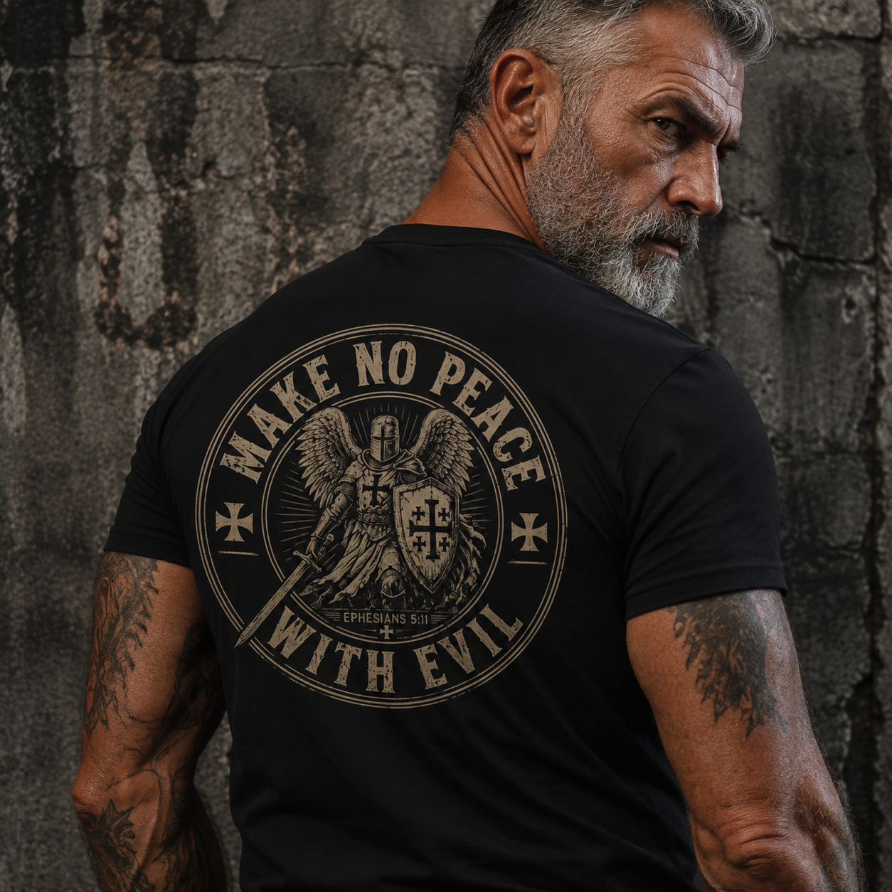 Luxe Mercerized Cotton Tee - Make No Peace With Evil