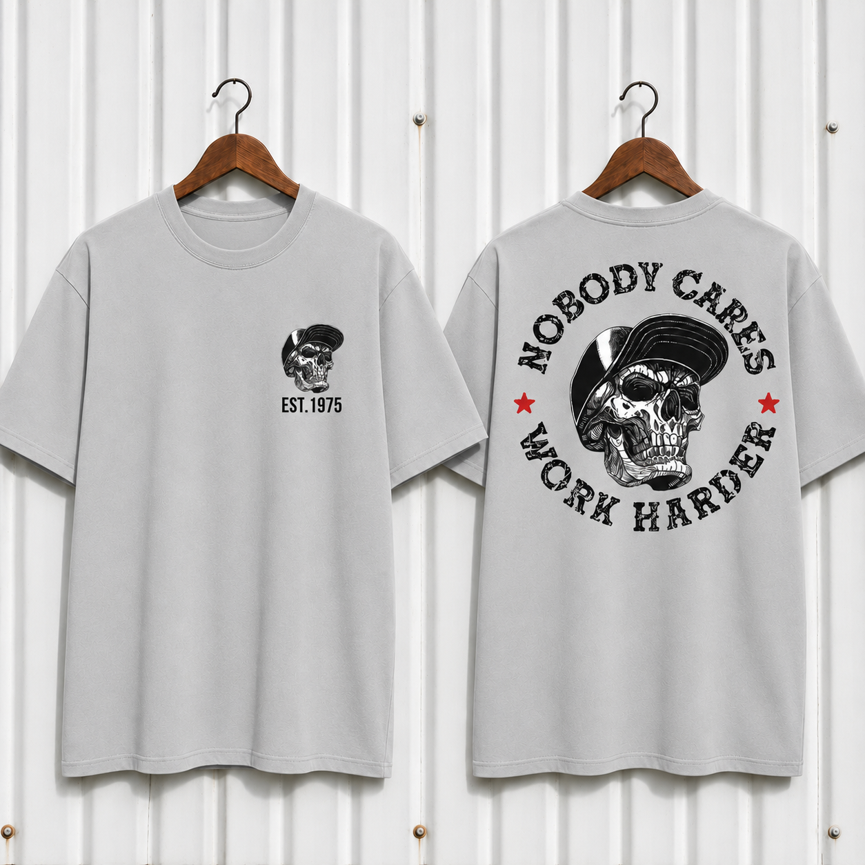Nobody Cares Work Harder" Hardcore Graphic Apparel | Customizable Year Hoodie & Tee