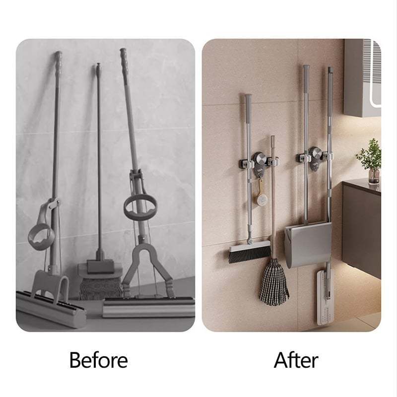 💥Broom Holder Mop Hanger - No Drilling Required, Saving Space
