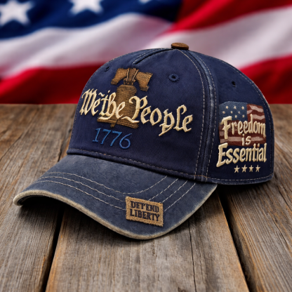 🔥We The People 1776 Patriotic Vintage Cap – Freedom Is Essential Hat