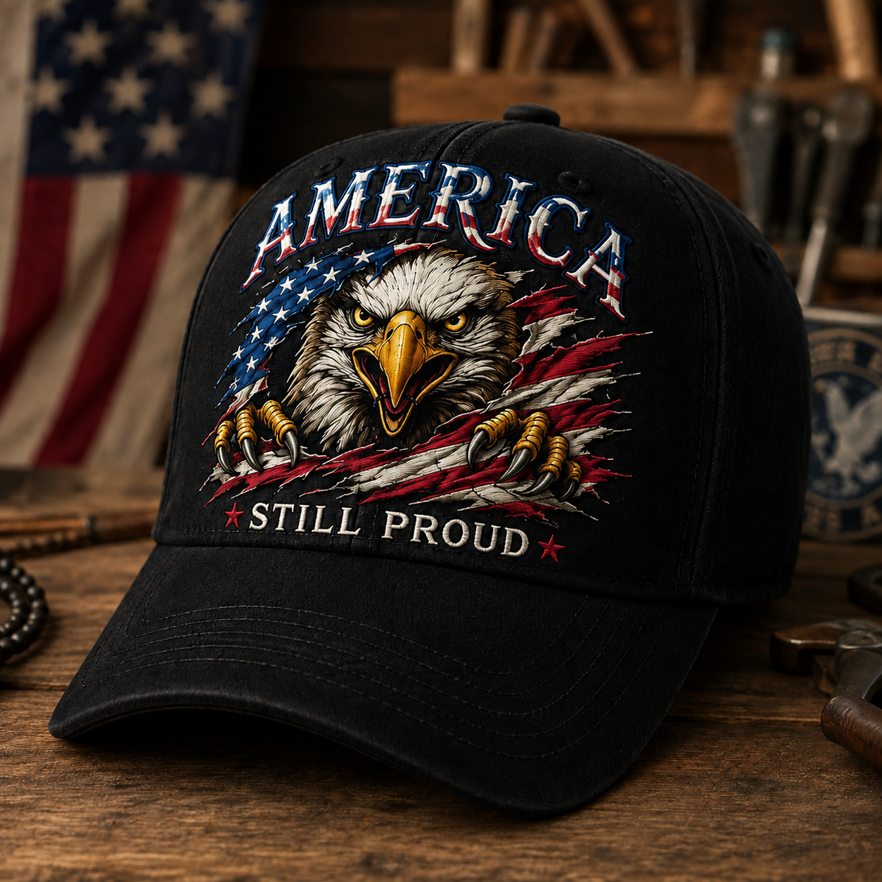 America Still Proud Eagle Patriotic Baseball Cap