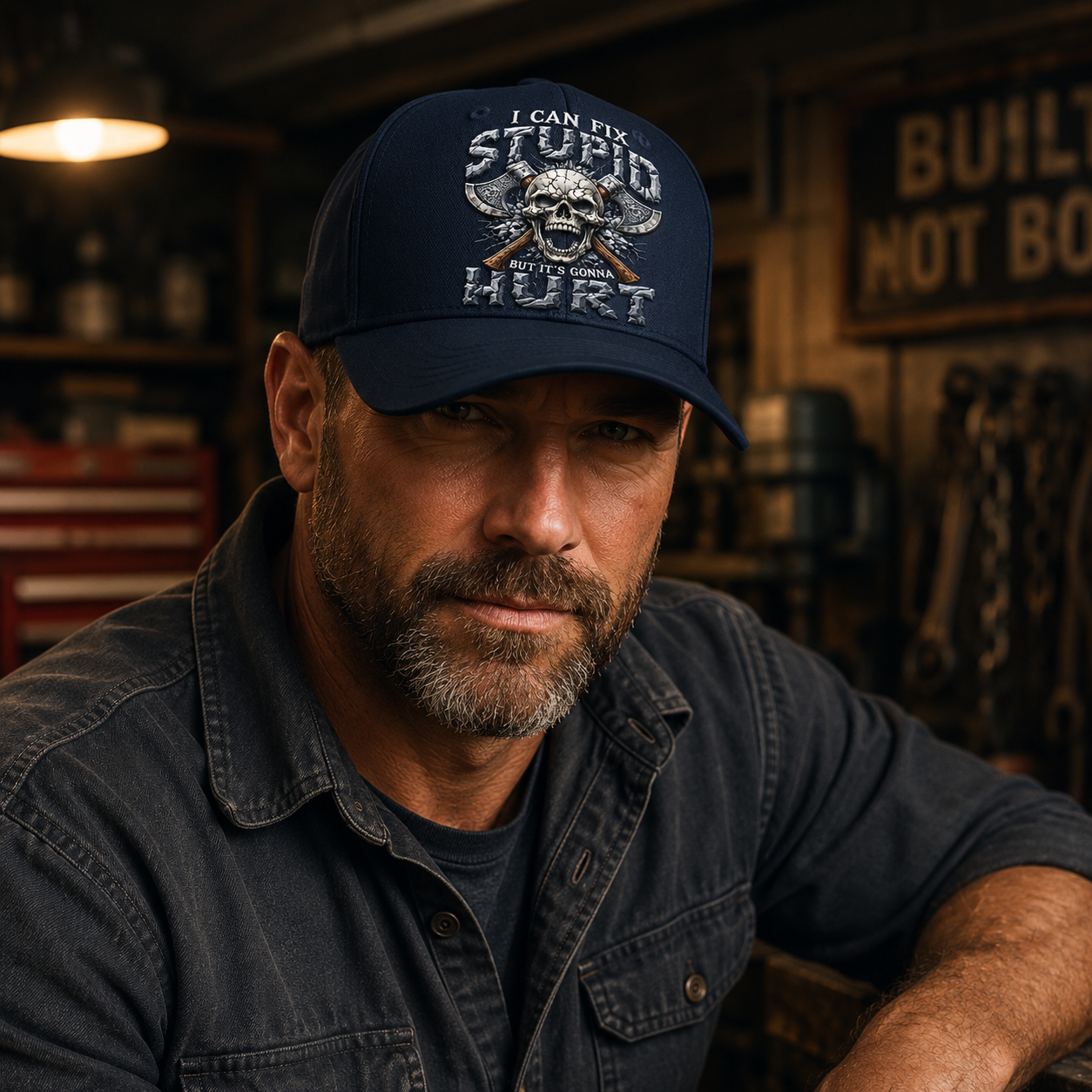 I Can Fix Stupid But It’s Gonna Hurt Skull Axe Baseball Cap