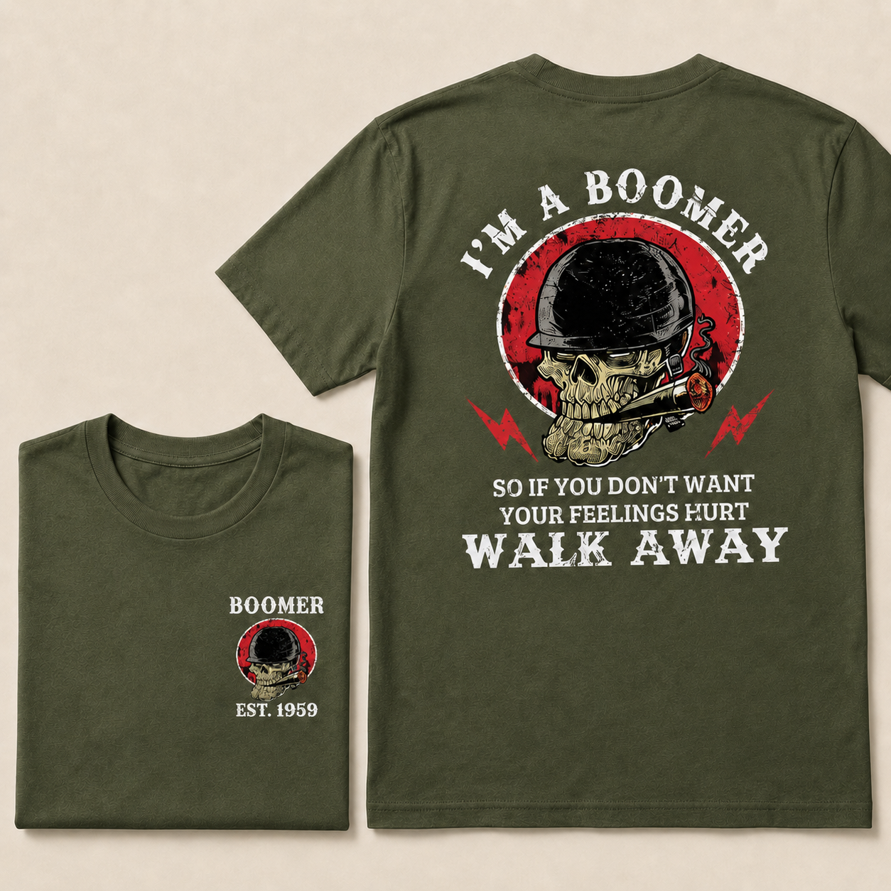 BOOMER/GEN X Skull T-shirt, Unisex, Custom Year Of Birth T-shirt, I'm A Boomer/Gen Xer, Walk Away T-shirt