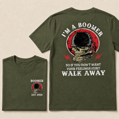 BOOMER/GEN X Skull T-shirt, Unisex, Custom Year Of Birth T-shirt, I'm A Boomer/Gen Xer, Walk Away T-shirt